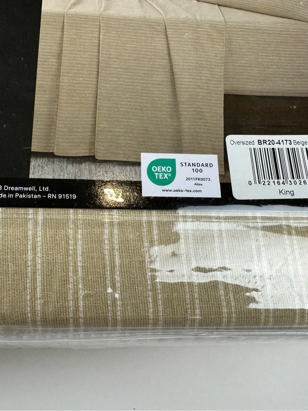 Beautyrest Flannel King Beige Stripe Sheets New